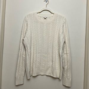 J Crew Fisherman Knit Women’s XL Sweater Ivory Excllnt